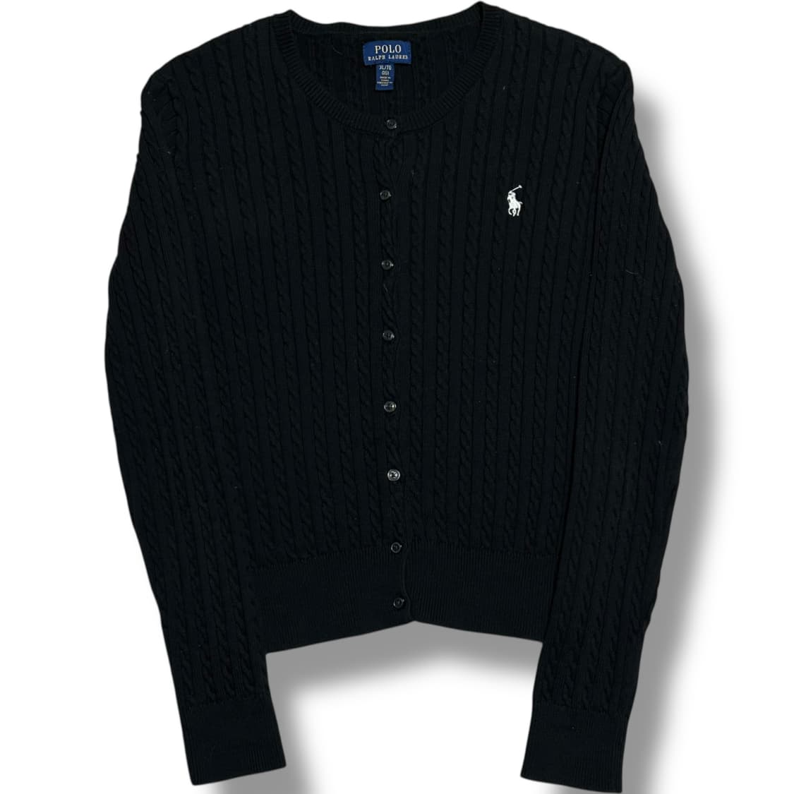 Polo Ralph Lauren 여성용 블랙 케이블 가디건 상품이미지1