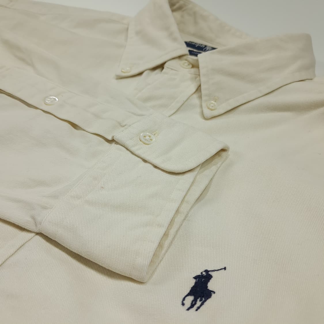 CL925 XL 폴로 90s 싱가포르판 버튼다운 크림화이트 셔츠 남방 상품이미지4