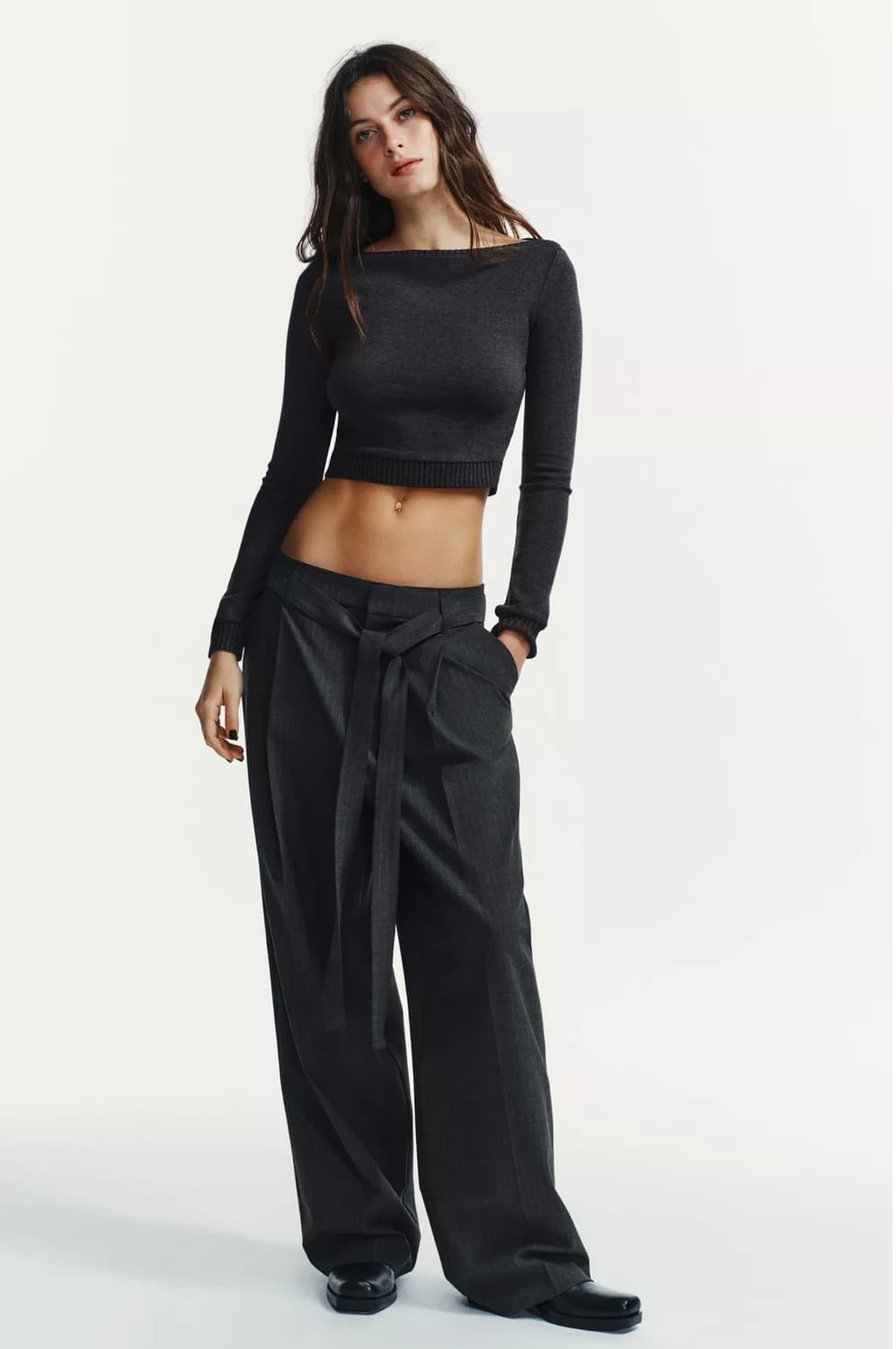 ZARA 자라 소프트 크롭 탑, 자라 크롭 니트, 자라 니트 상품이미지4