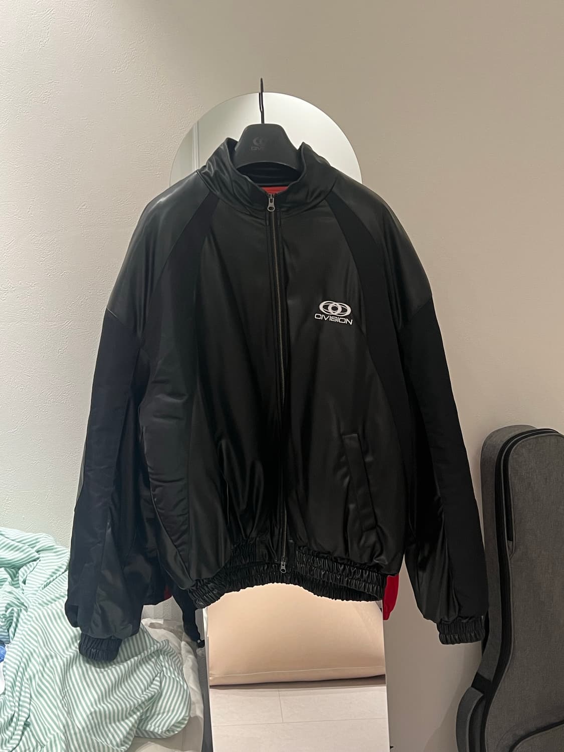 csc 믹스 봄버 레더 자켓 블랙  상품이미지3