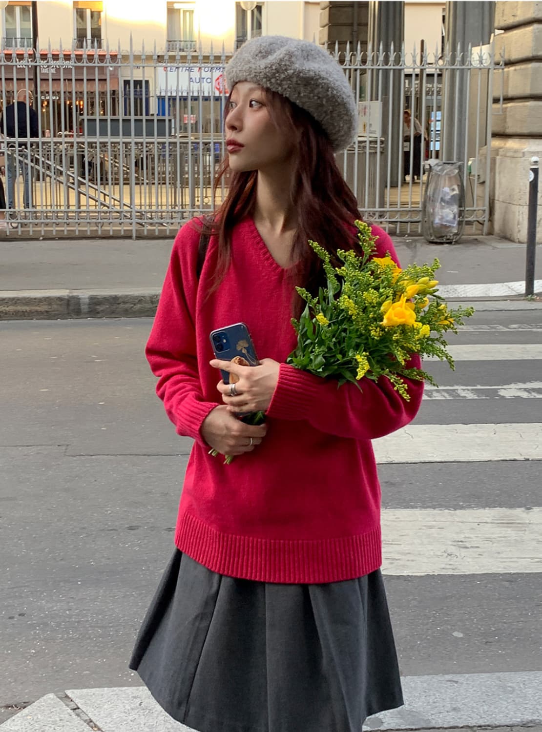 데일리쥬 플리츠 미디 스커트 상품이미지4