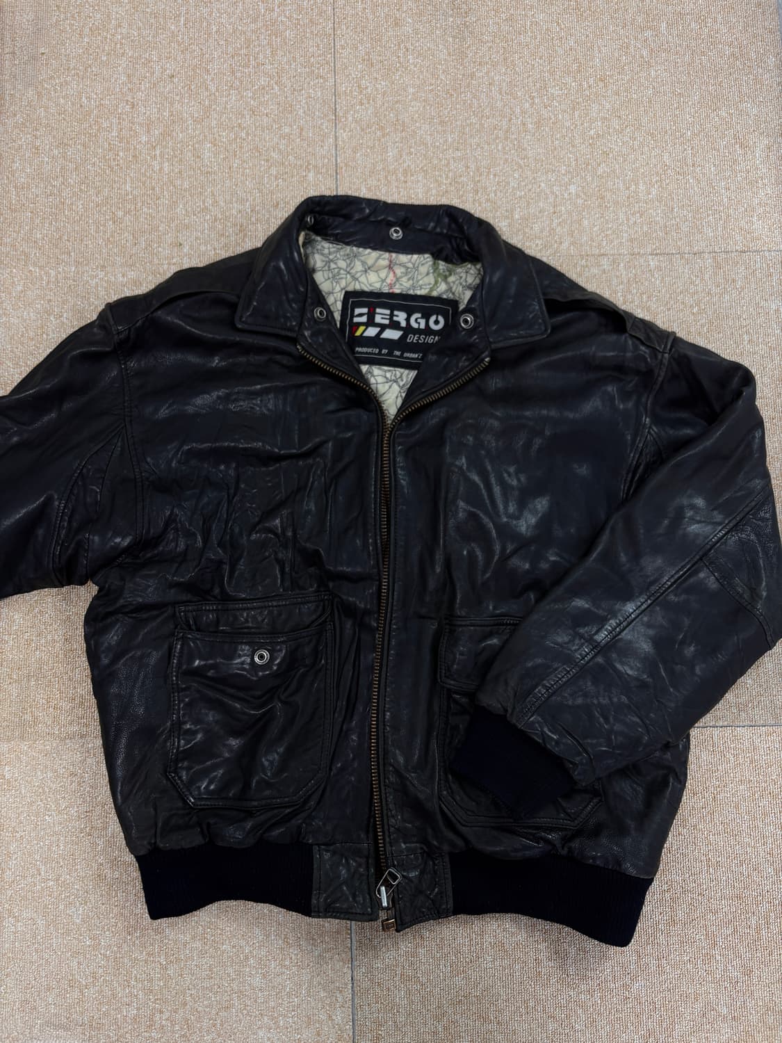 ERGO DESIGN 빈티지 가죽 봄버 자켓 상품이미지1
