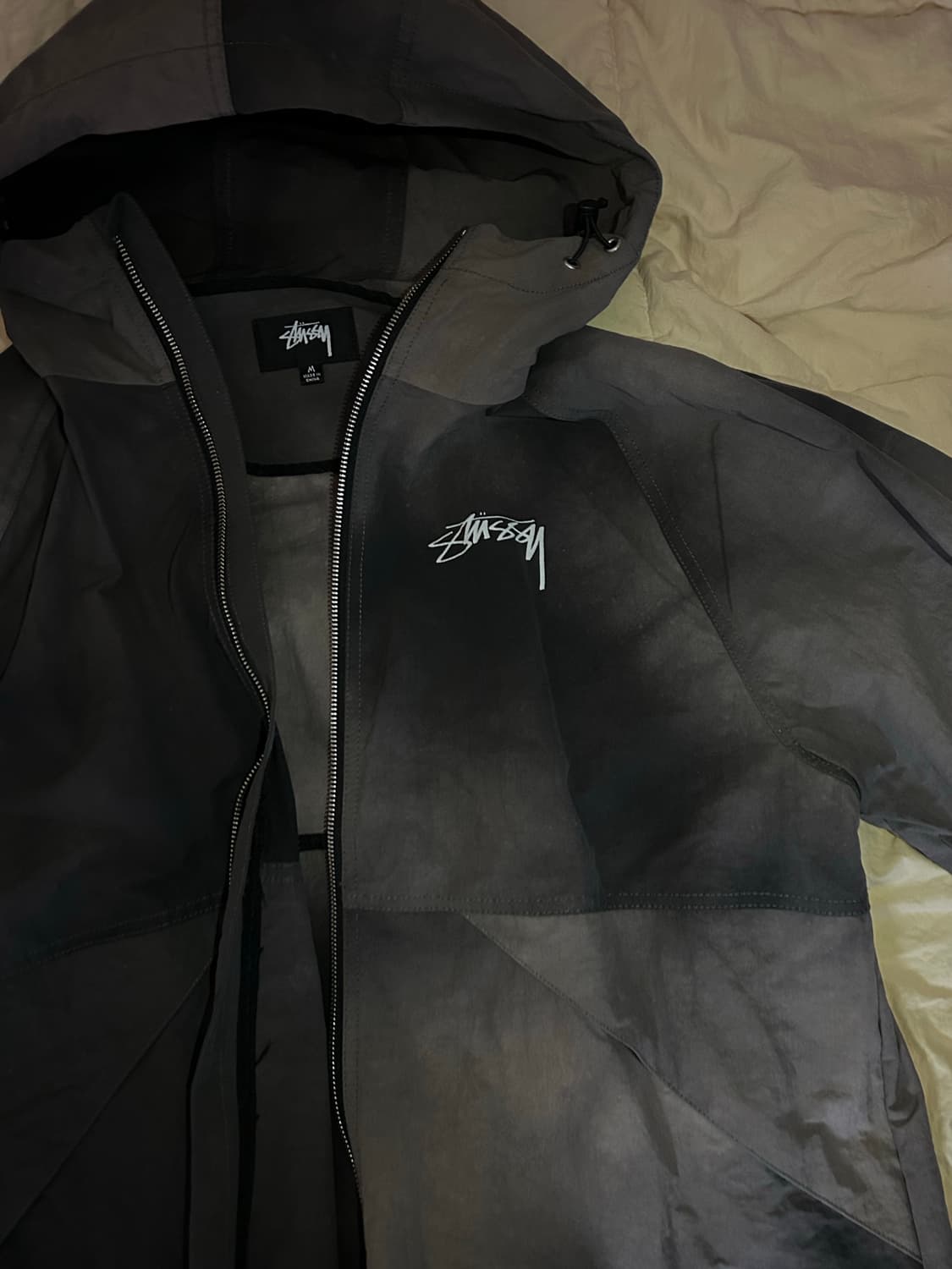 스투시 웨이브 다이 비치 쉘 자켓 블랙 상품이미지2