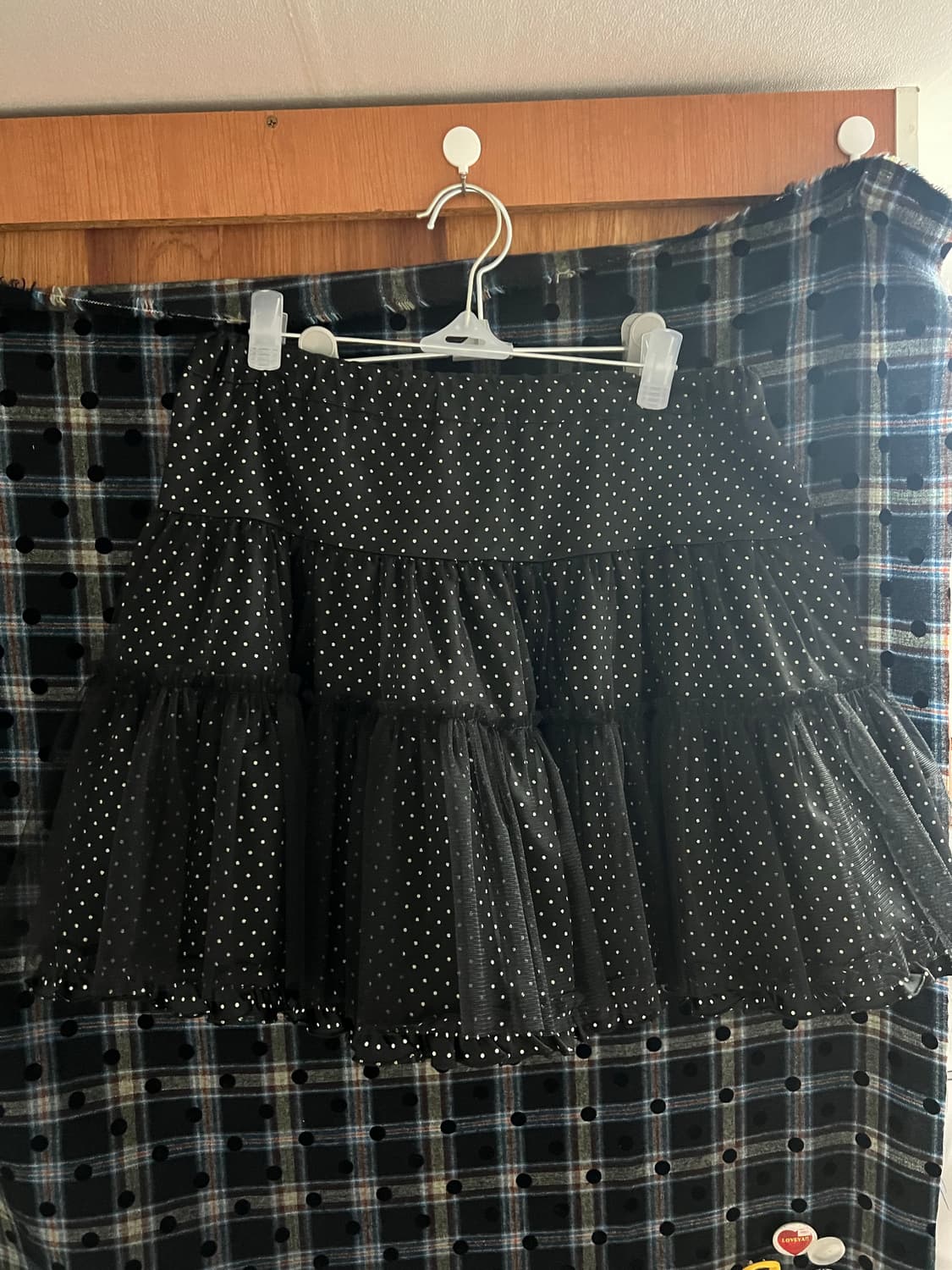 도트 망사 레이어드 프릴스커트 상품이미지1