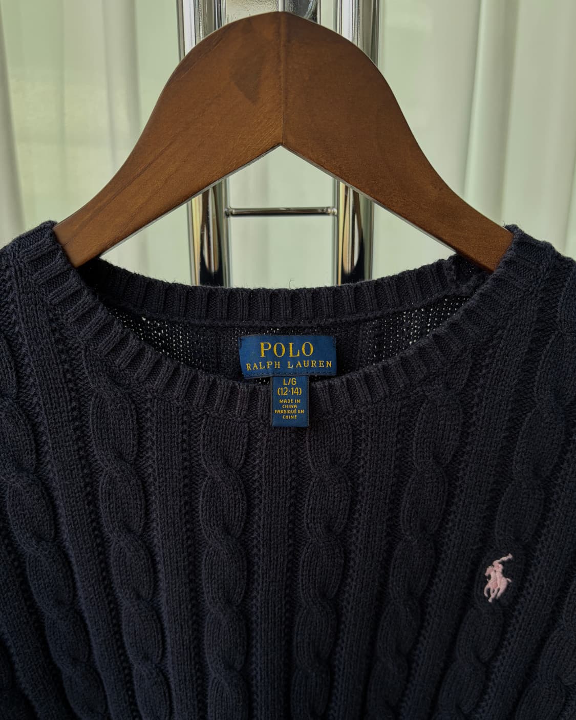 [XS]폴로 랄프로렌 걸즈 꽈배기 케이블 니트 navy 상품이미지7