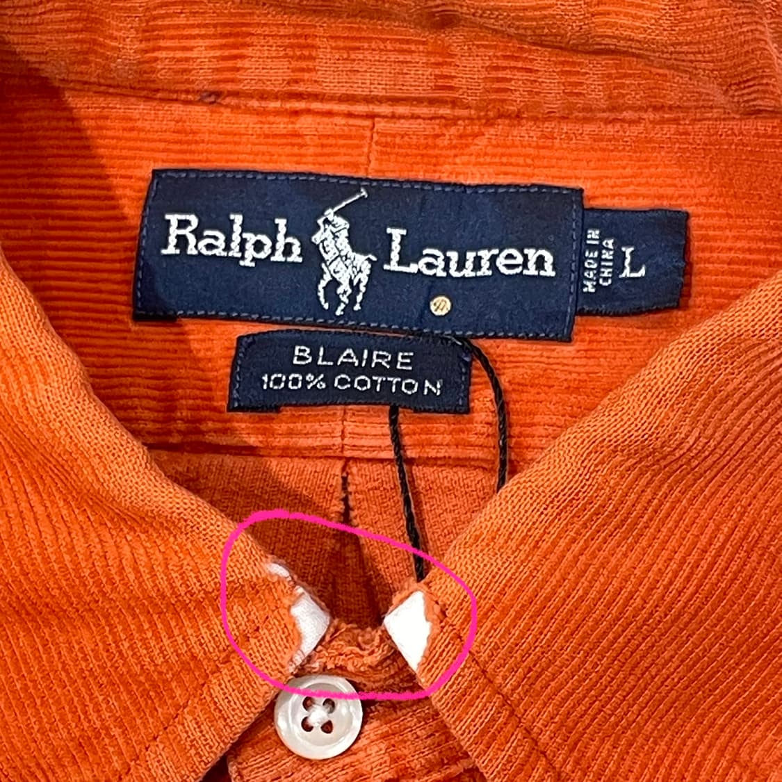 (L) POLO 폴로 랄프로렌 코듀로이 셔츠 블레이크 상품이미지5