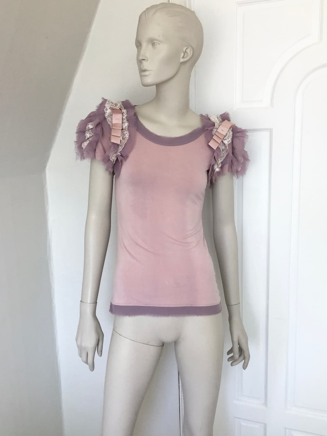 Decorative Sleeve Detail Purple Top 상품이미지1