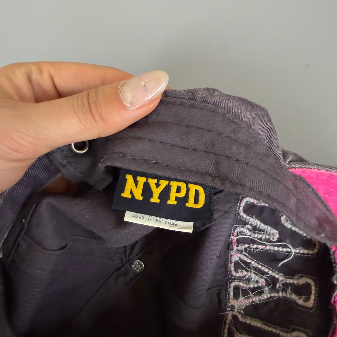 NYPD y2k 핑크 입체패치로고 연보라 볼캡 상품이미지5