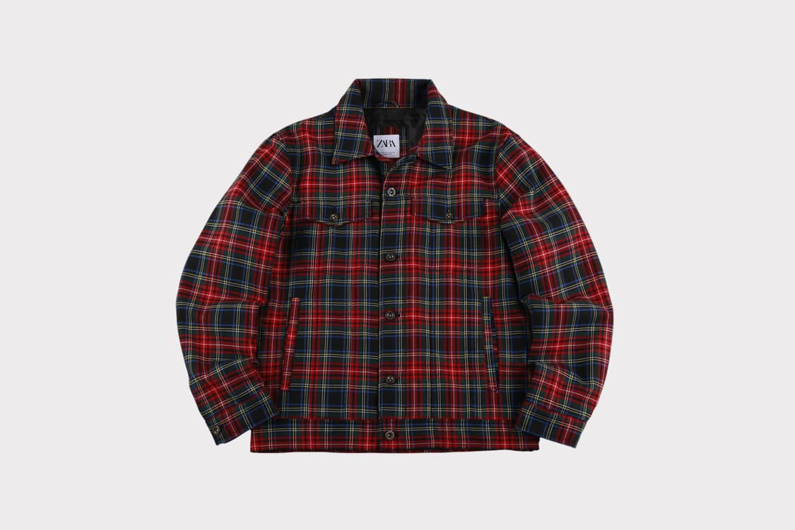 [M] 자라 타탄체크 블루종 자켓 상품이미지1