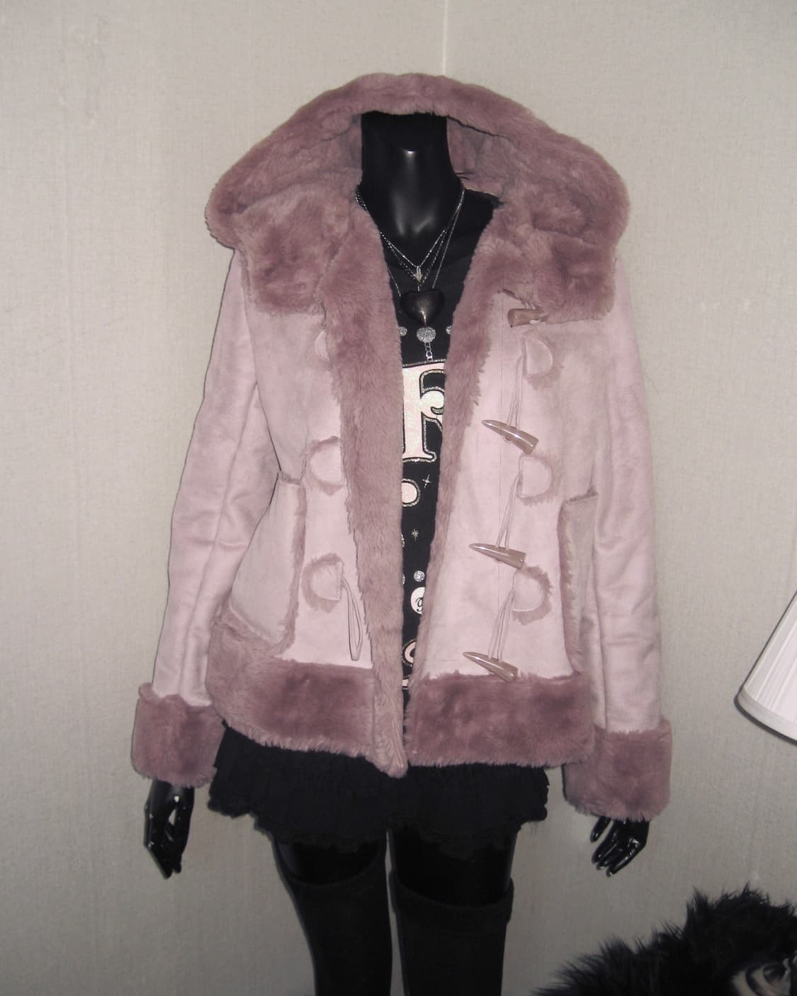 Jpn 핑크 퍼 떡볶이 코트 무스탕 퍼자켓 아우터 히메갸루 떡코 상품이미지3