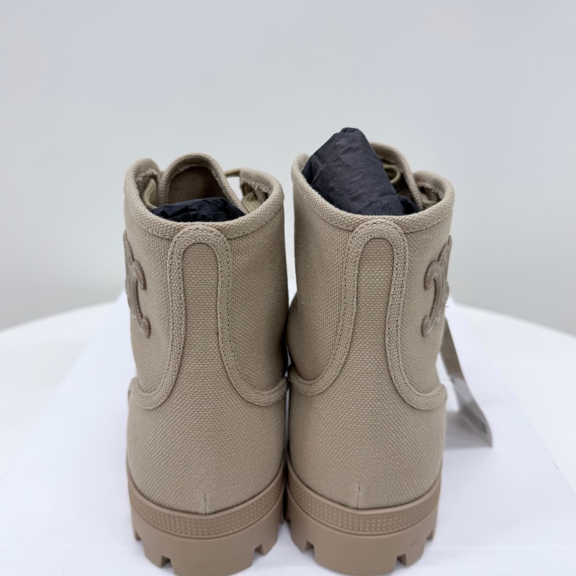 [미사용/250] 셀린느 파타판 캔버스 레이스업 부츠 샌드 베이지 상품이미지7