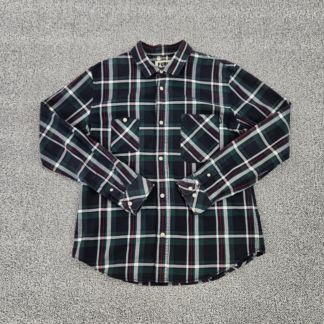 [L] 후부 FUBU 올드스쿨 그린 체크 셔츠 남방 1103JM2 상품이미지1