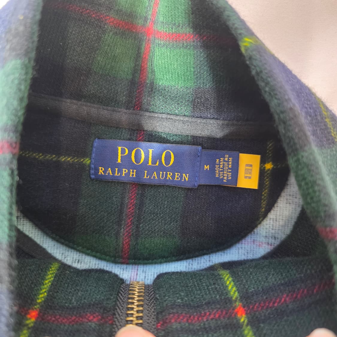 [M]폴로 랄프로렌 타탄체크 반집업 니트(QR정품인증) 상품이미지3