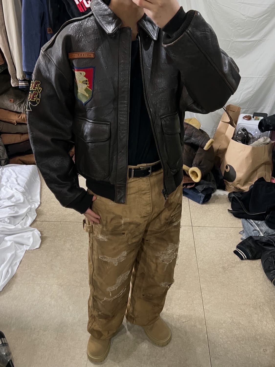 아비렉스 A-2 가죽 자켓 상품이미지4