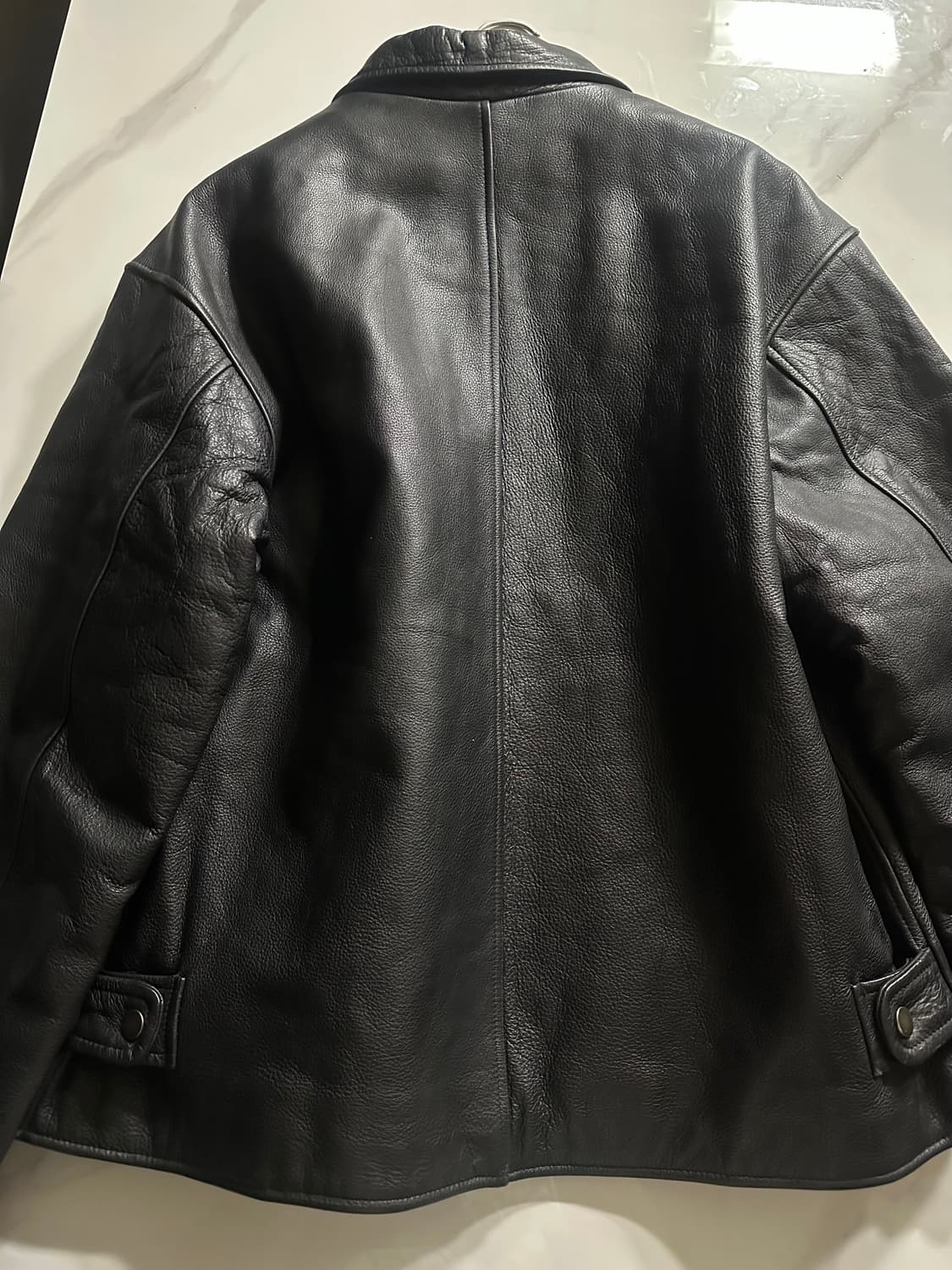 (급처) 한섬 클럽모나코 천연가죽 카우하이드 싱글 라이더 자켓팝니다 상품이미지3