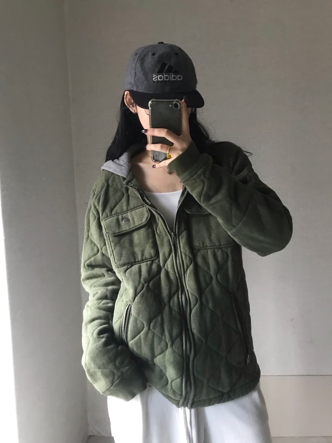 홀리스터 카키 후드 누빔 패디드 자켓 상품이미지1