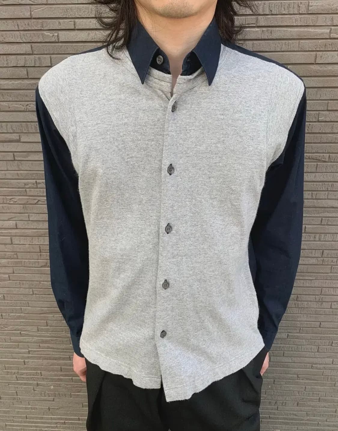 꼼데가르송 SHIRT 스웻 패브릭 패널 셔츠 상품이미지4