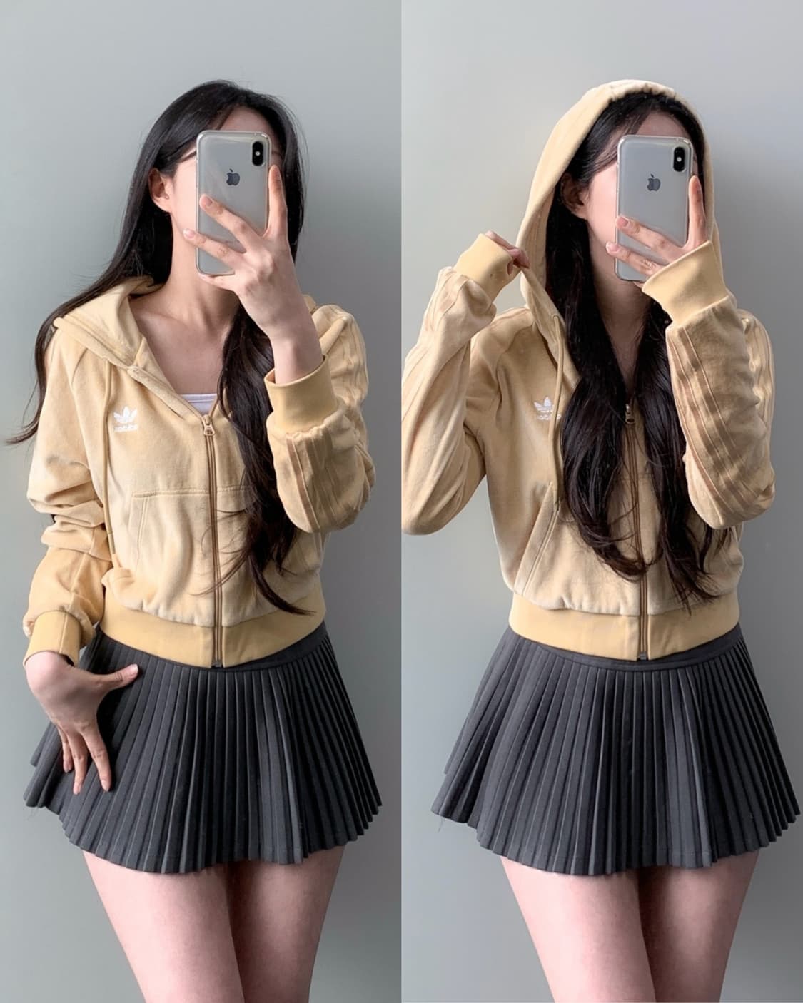 아디다스 벨벳 후드집업 상품이미지1