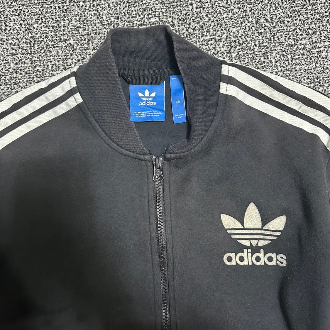 (100) 아디다스 삼선 코튼 트랙탑 져지 블랙 상품이미지2
