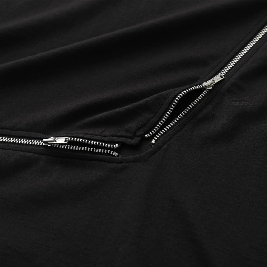 [M,XL]꼼데가르송 26ss 지퍼 티셔츠/블랙 상품이미지5