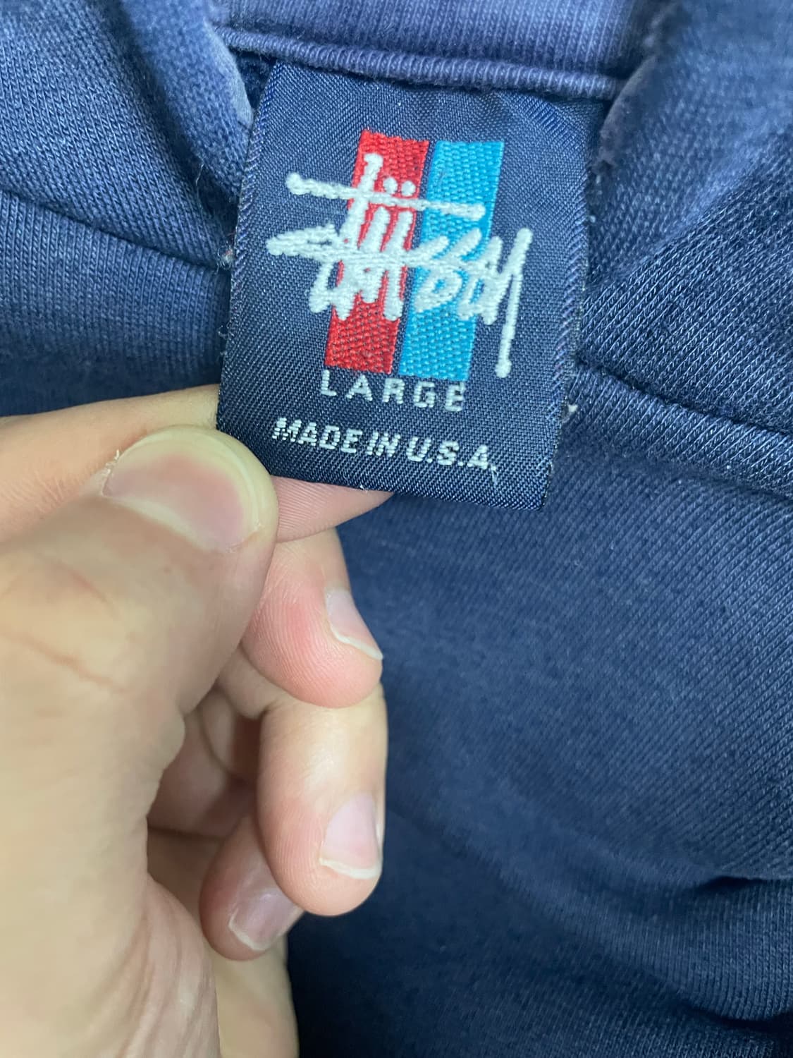 [L] 빈티지 90s stussy 올드 스투시 후드티 네이비 상품이미지3