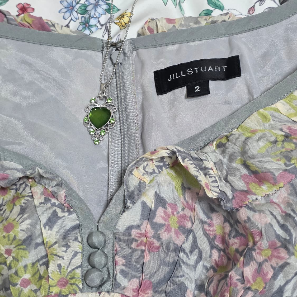 질스튜어트 일본빈티지)플로럴 휴양지 모리걸st 쉬폰 민소매 여름원피스 상품이미지4