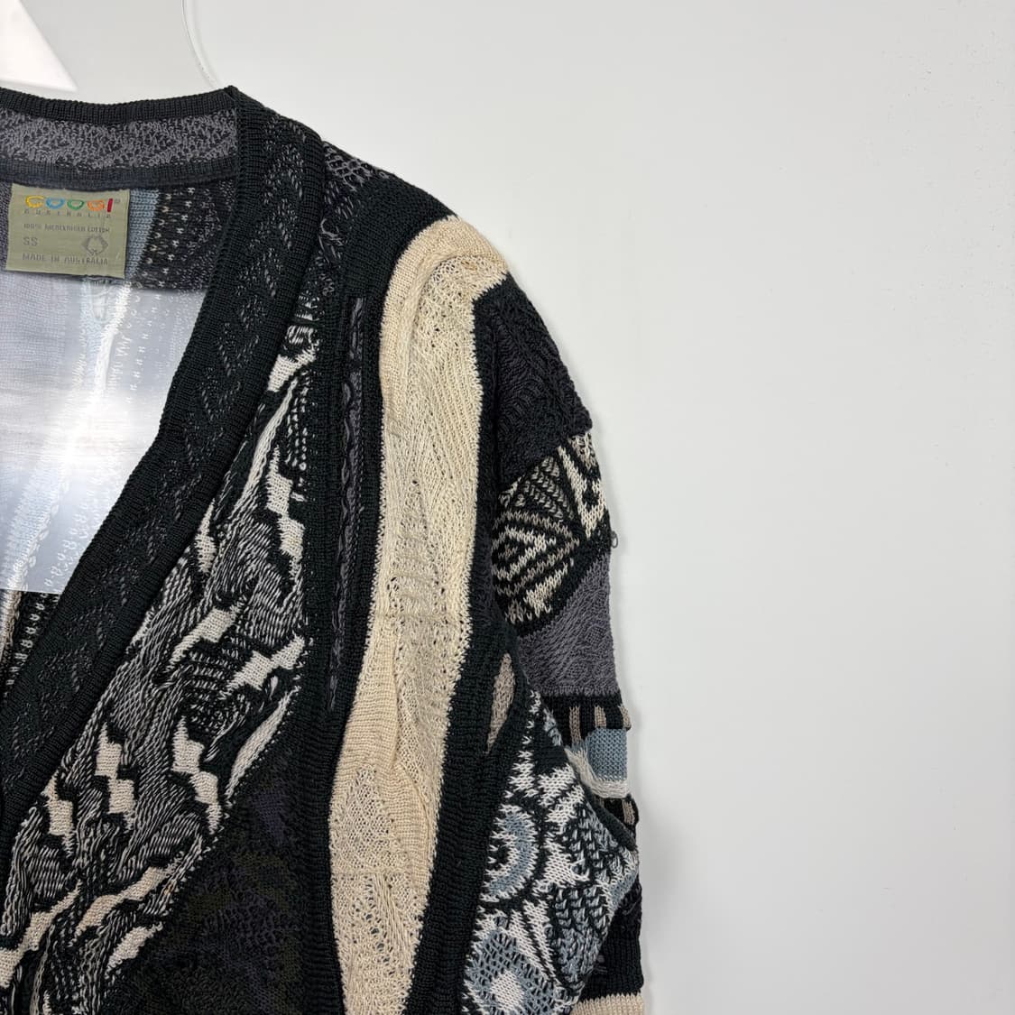 쿠지 패턴 니트 가디건 상품이미지3