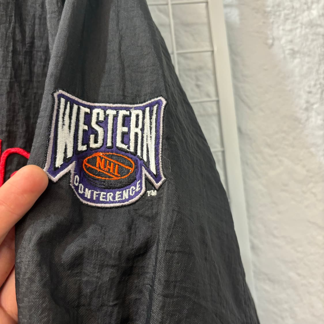 90s 프로 플레이어 올드스쿨 시카고 블랙 호크스 웜업 XL 상품이미지6