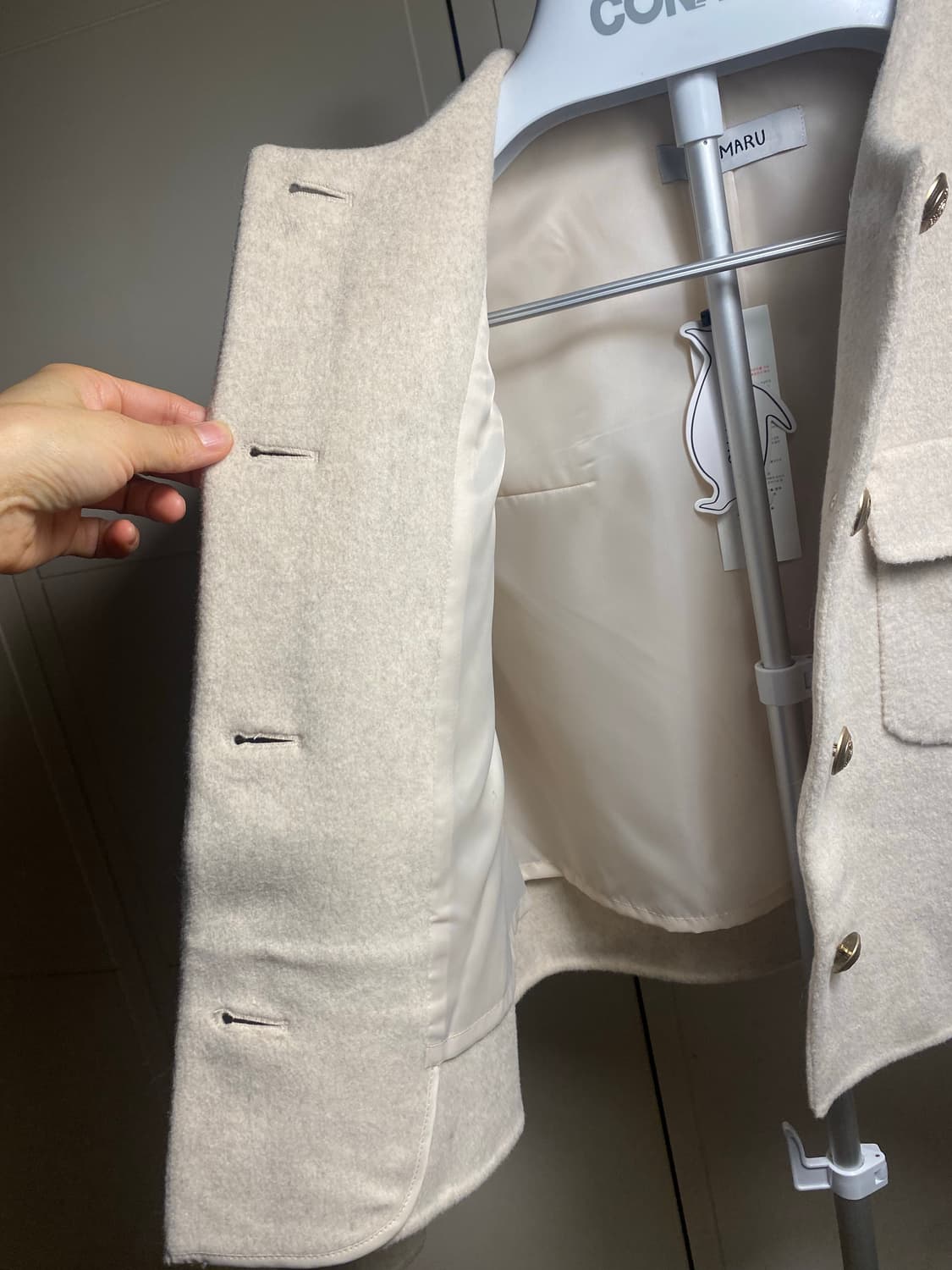 OAMARU 캐시미어 혼방 핸드메이드 자켓 90(새상품) 상품이미지4