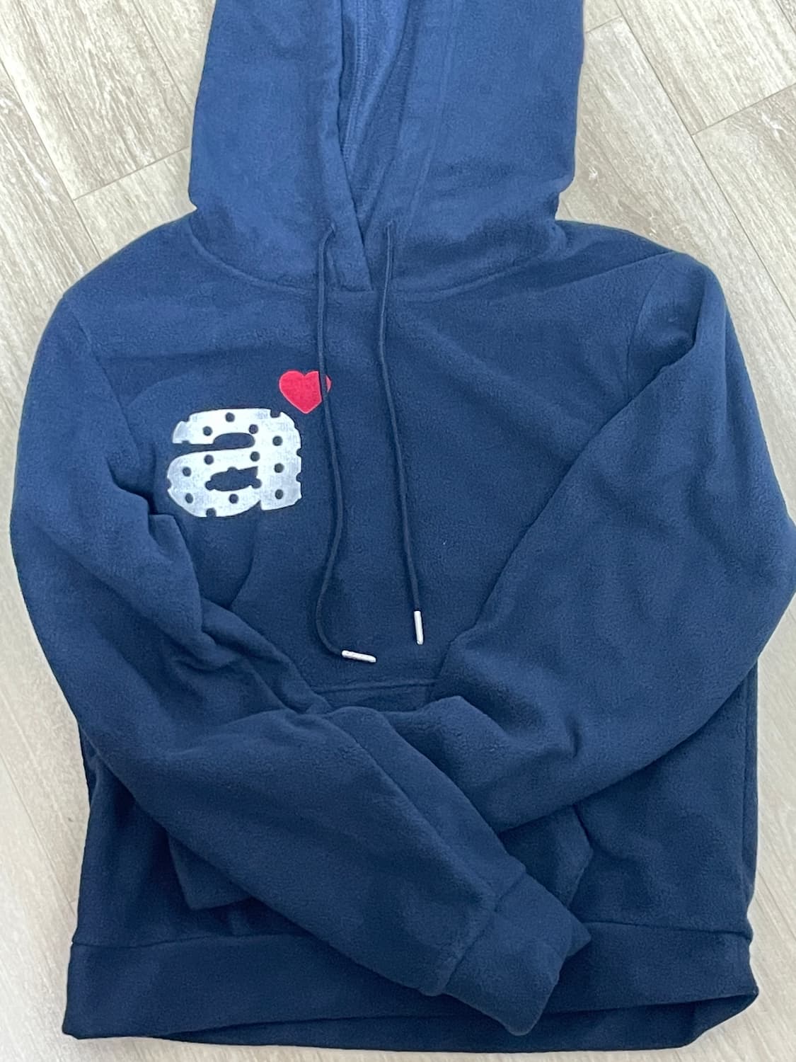 DOT SMALL LETTER FLEECE HOODIE [NAVY] 상품이미지1