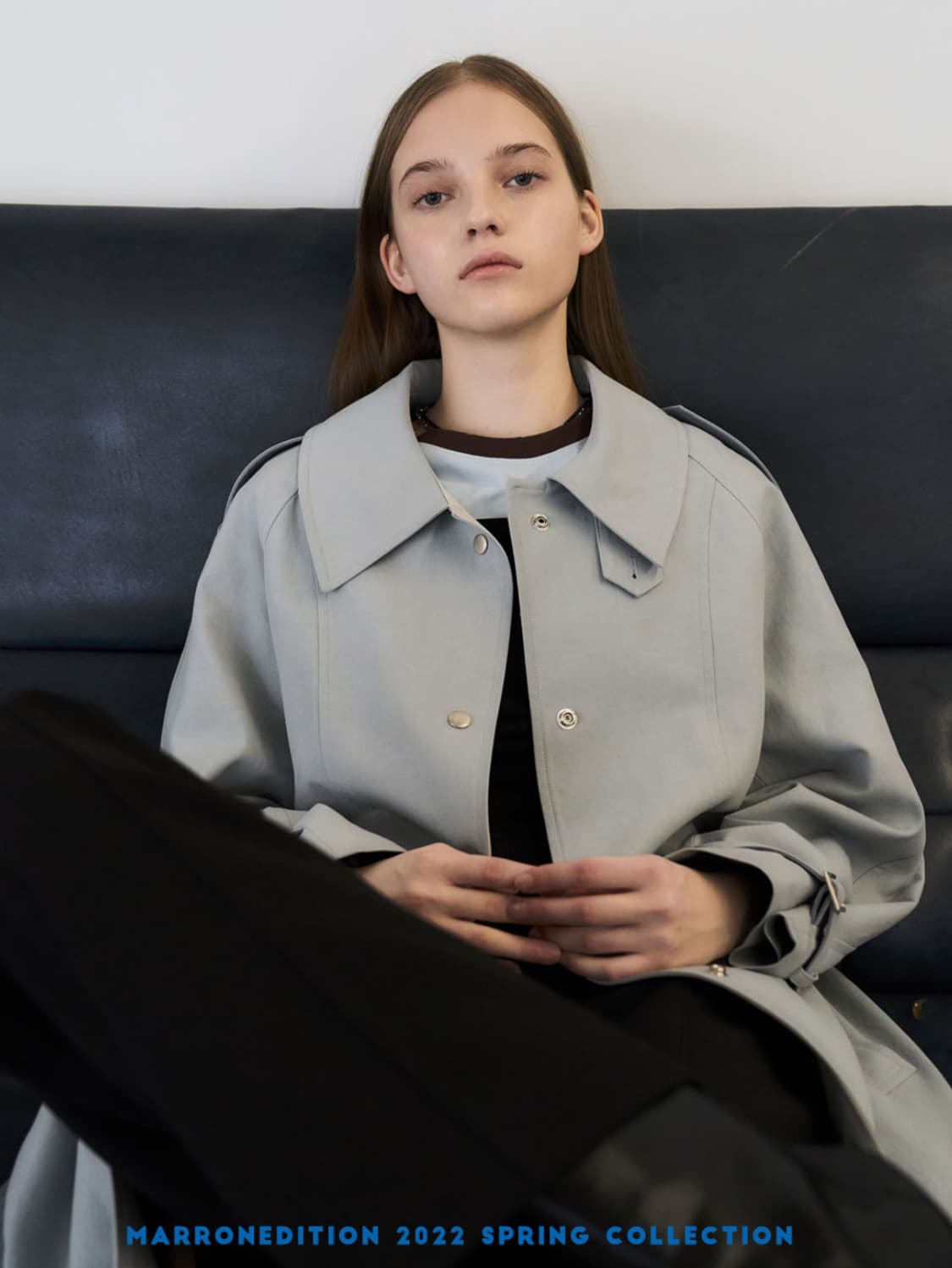 마론에디션 Earthy Blue Modern Trench Coat 상품이미지6