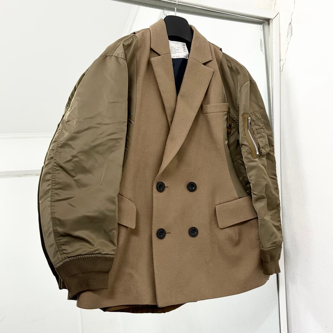 사카이 24FW 울 멜튼 나일론 트윌 퀼티드 코트 상품이미지5