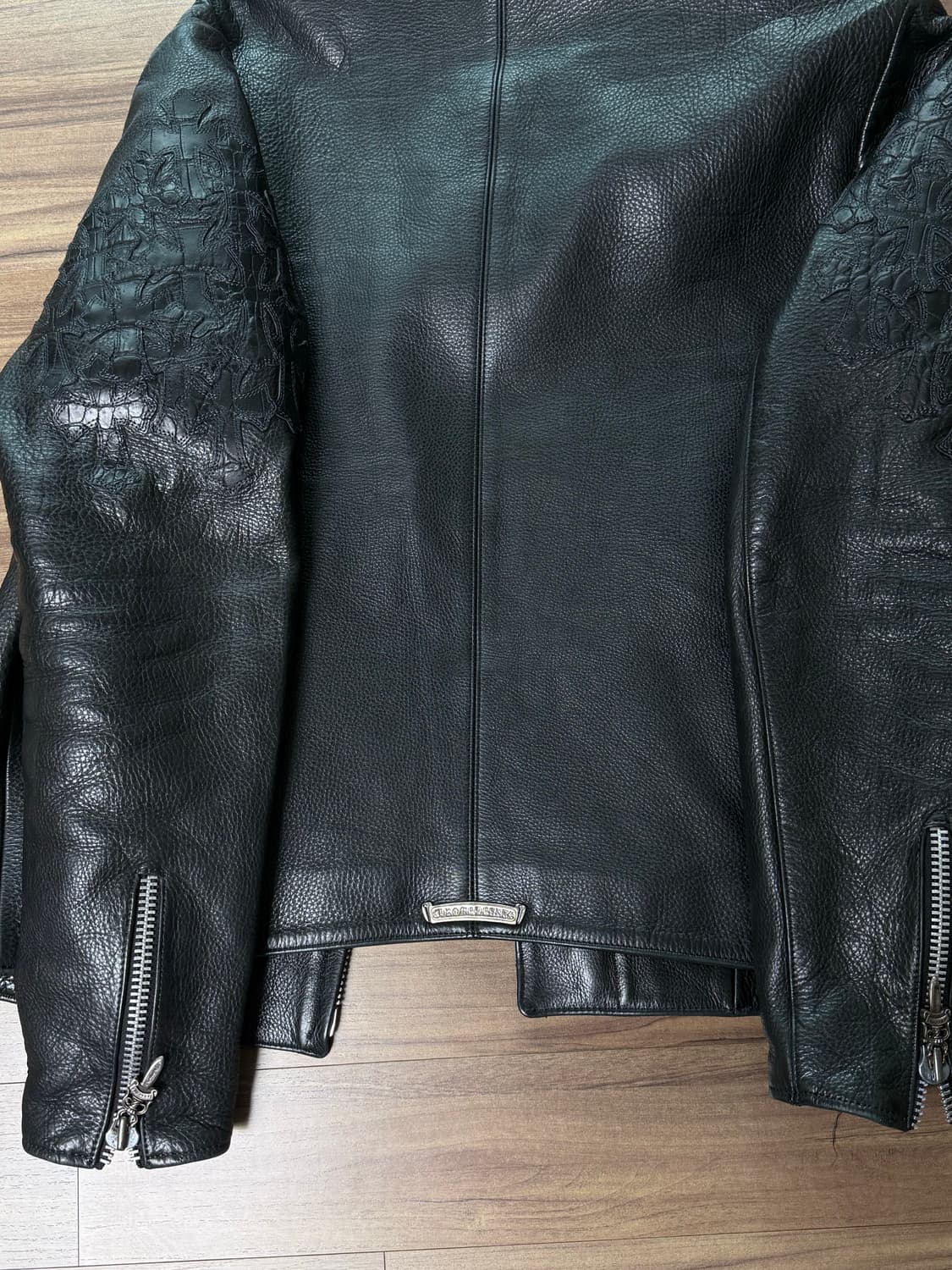 [L] 원오브원 크롬하츠 엘리게이터 패치 레더자켓 상품이미지7