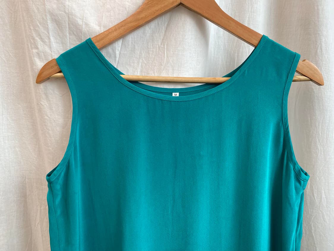 청록빛 실크 슬리브리스탑(M) 상품이미지4