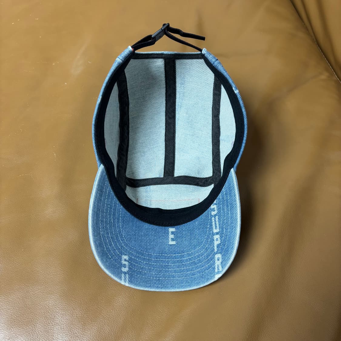 슈프림 캠프캡 모자 박스로고 워시드 데님 상품이미지6