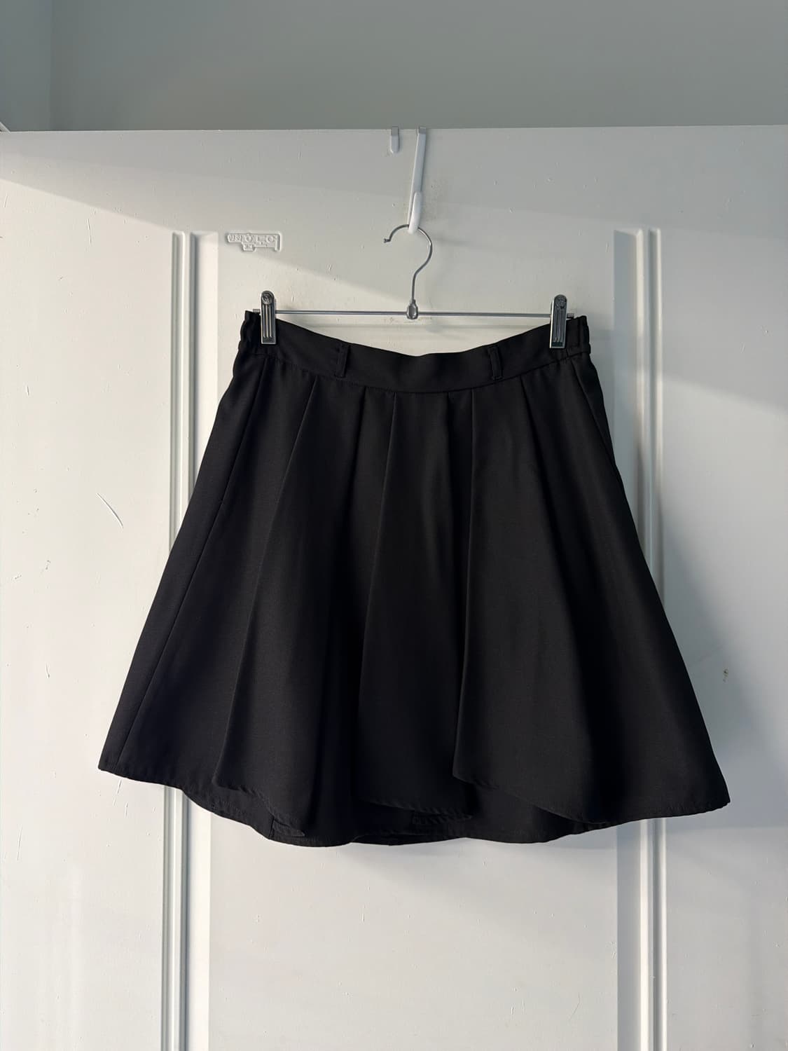 일본빈티지 블랙 핀턱 미디스커트 상품이미지5