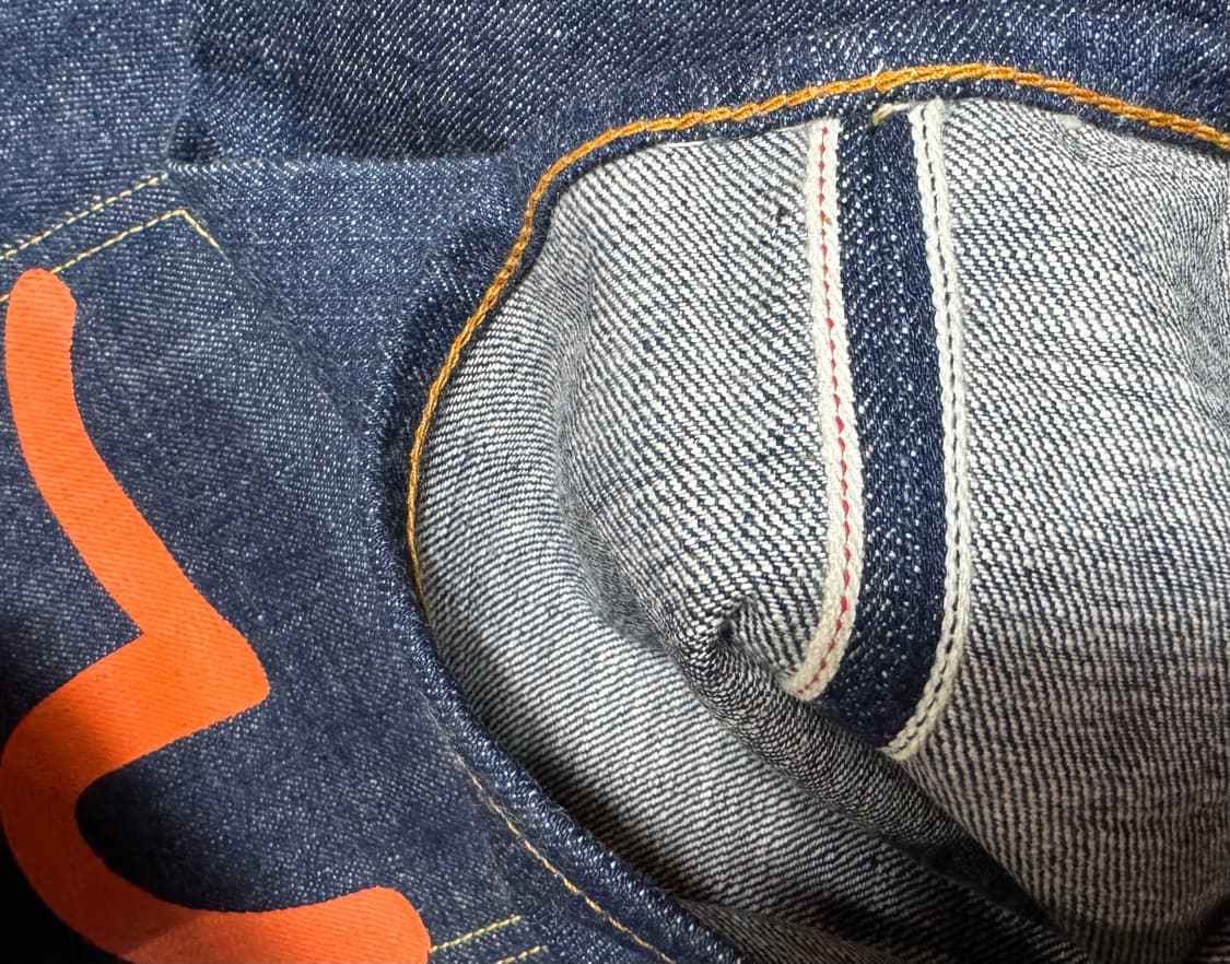 새상품 36 에비수 EVISU lot.0101 셀비지 데님 오렌지시걸로고 상품이미지5