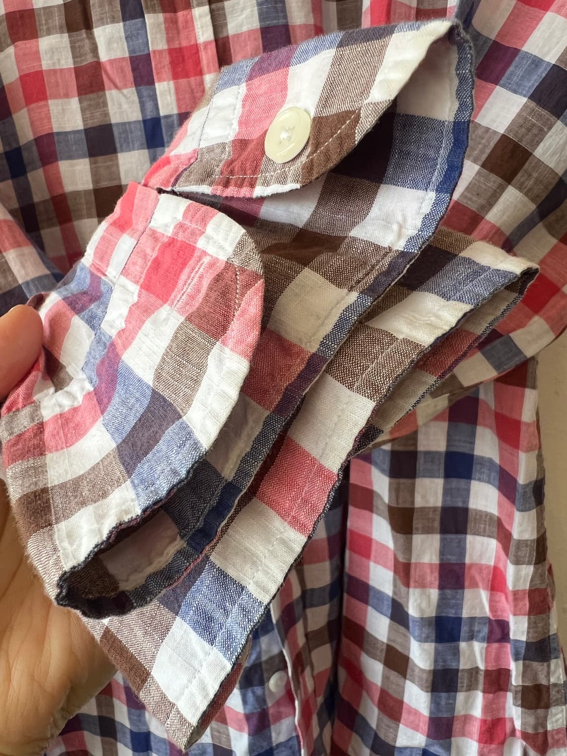 마시모뚜띠 남성 네이비핑크 코튼긴팔셔츠 상품이미지4