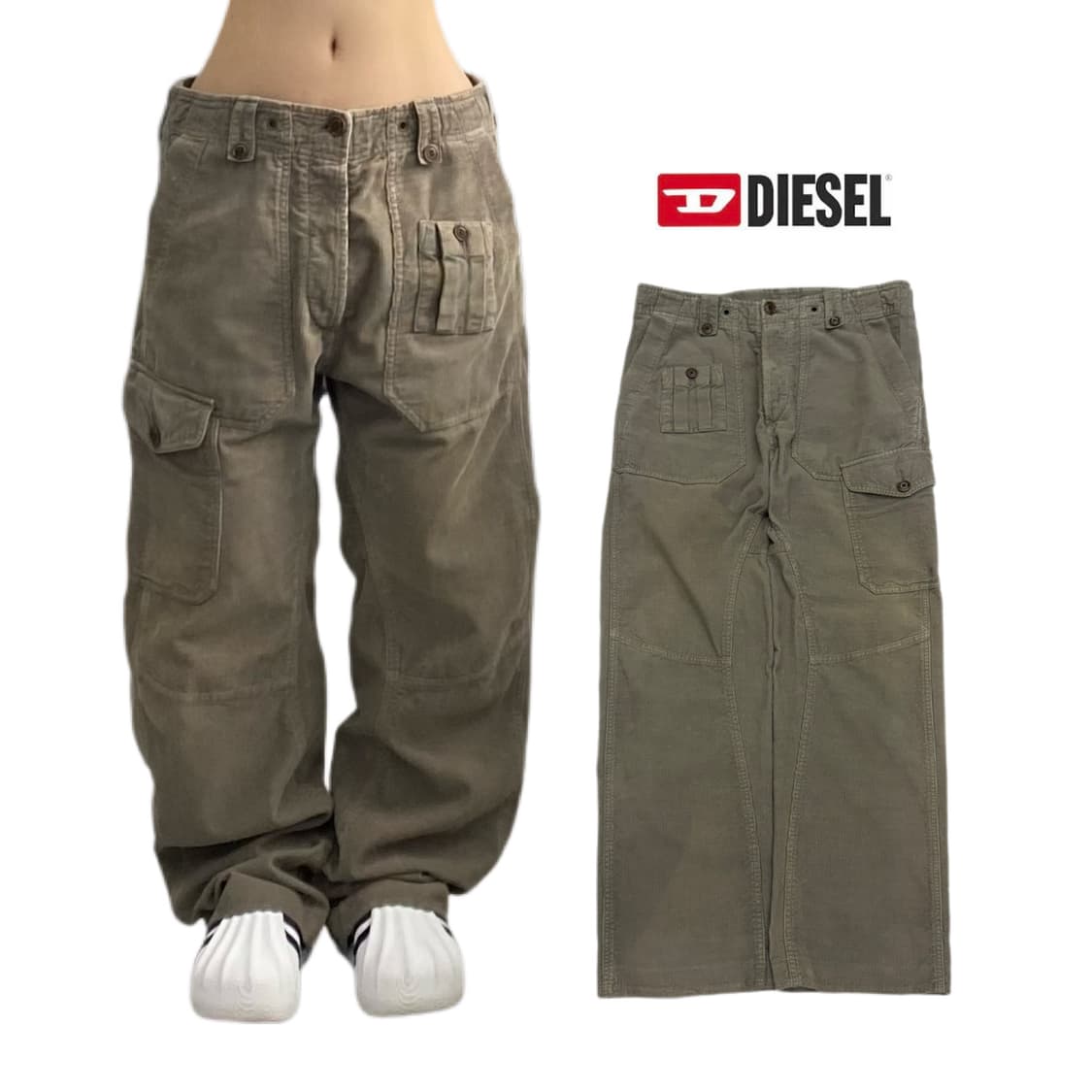 디젤 멀티포켓 와이드 밀리터리 코듀로이 카고팬츠 상품이미지1