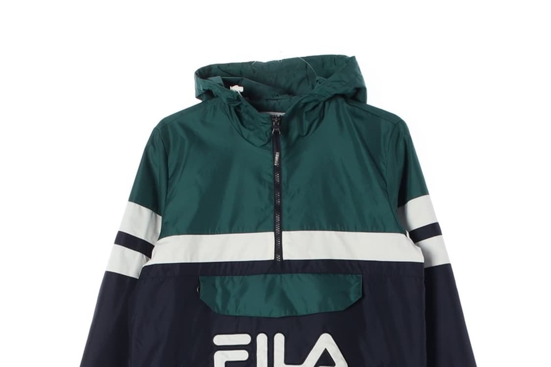FILA 네이비 그린 배색 아노락 바람막이 S 상품이미지3