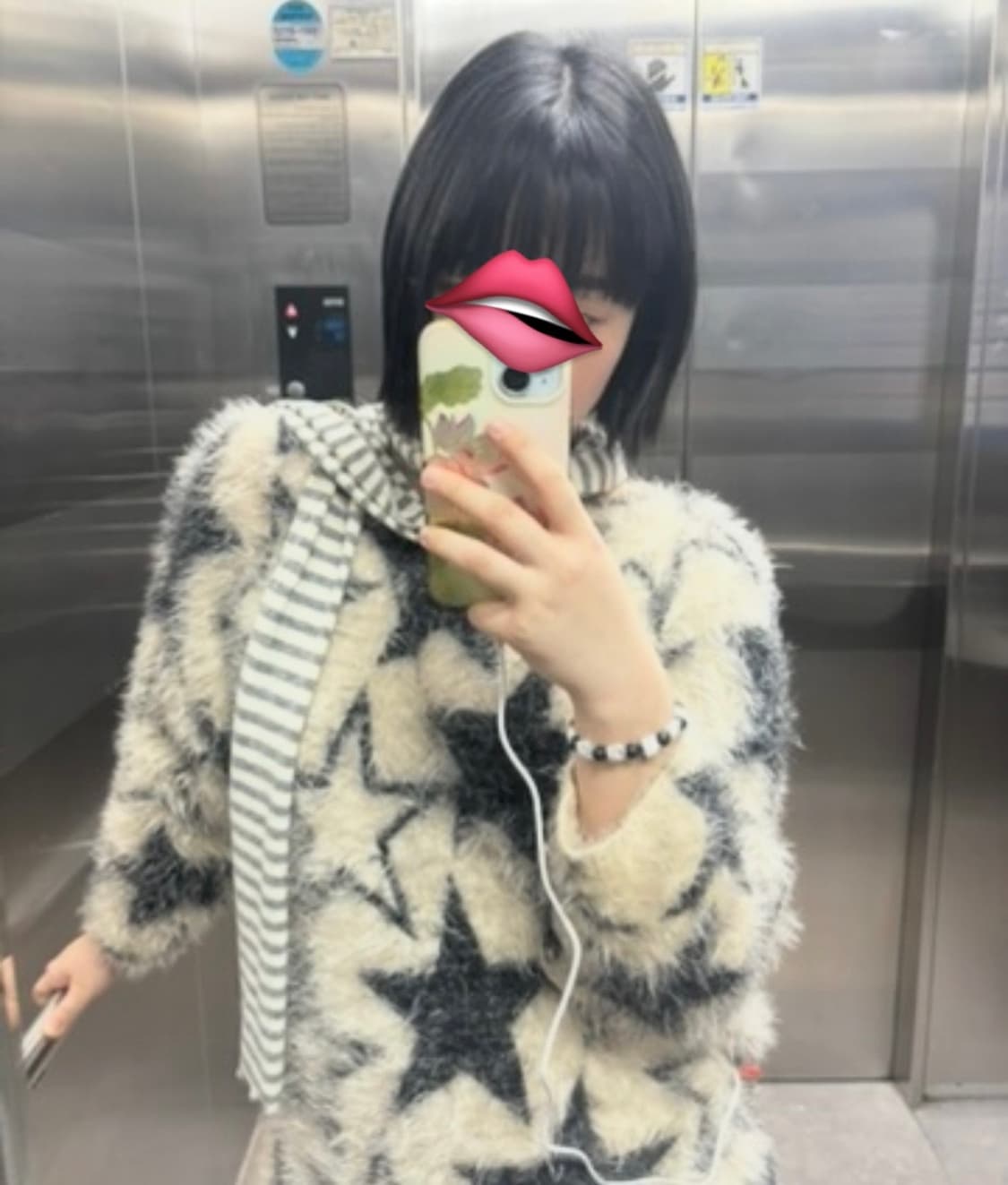 스타 패턴 앙고라 니트 상품이미지2