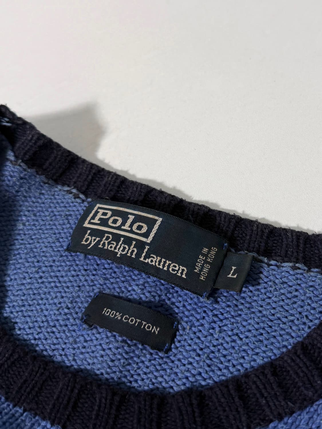 폴로 랄프로렌 루즈핏 배색 단가라 해비 코튼 니트 상품이미지5