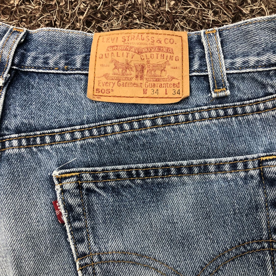 리바이스 505 USA 워싱 데님 팬츠 상품이미지6