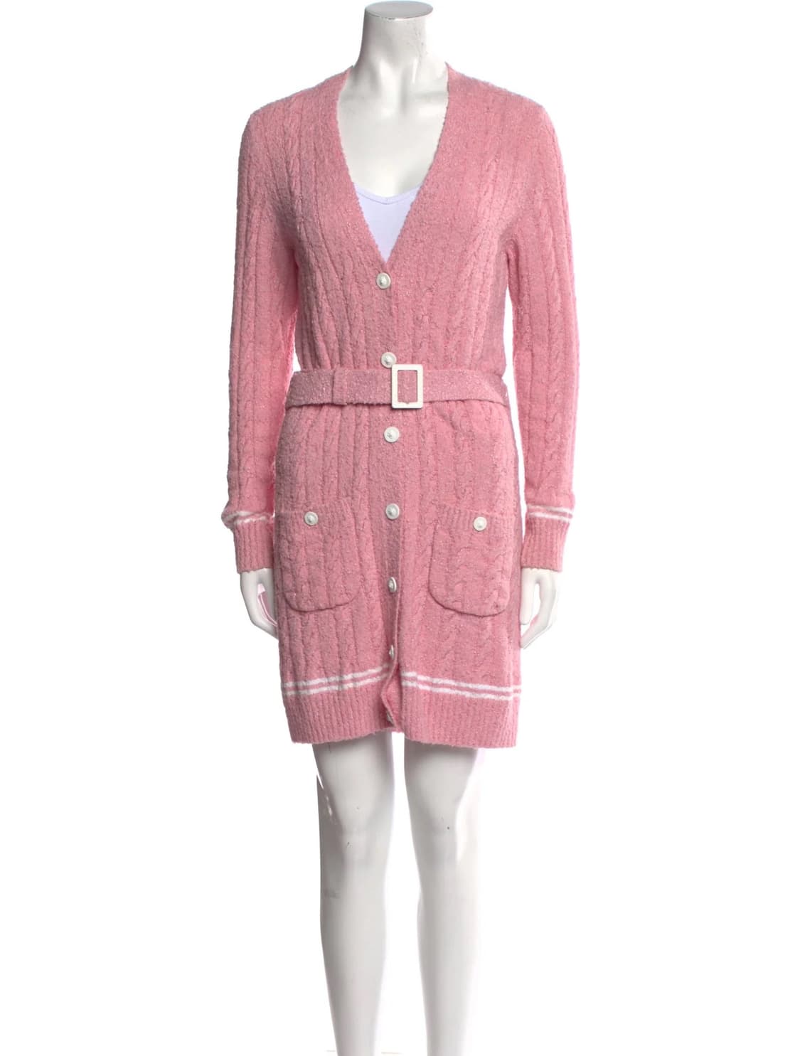 샤넬 벨티드 롱 가디건 원피스 상품이미지10