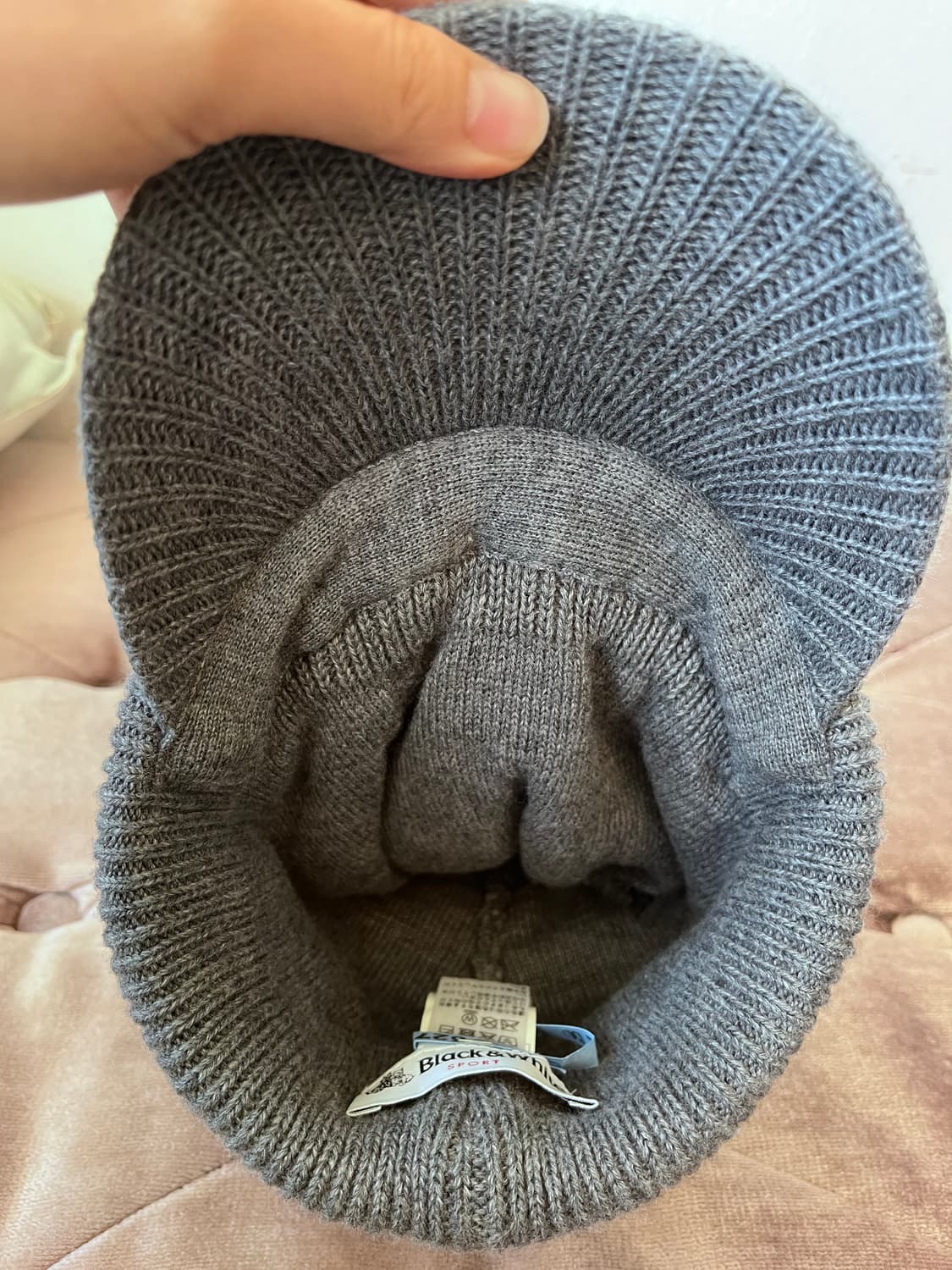 블랙앤화이트 스포츠 케이블 니트캡모자  상품이미지3