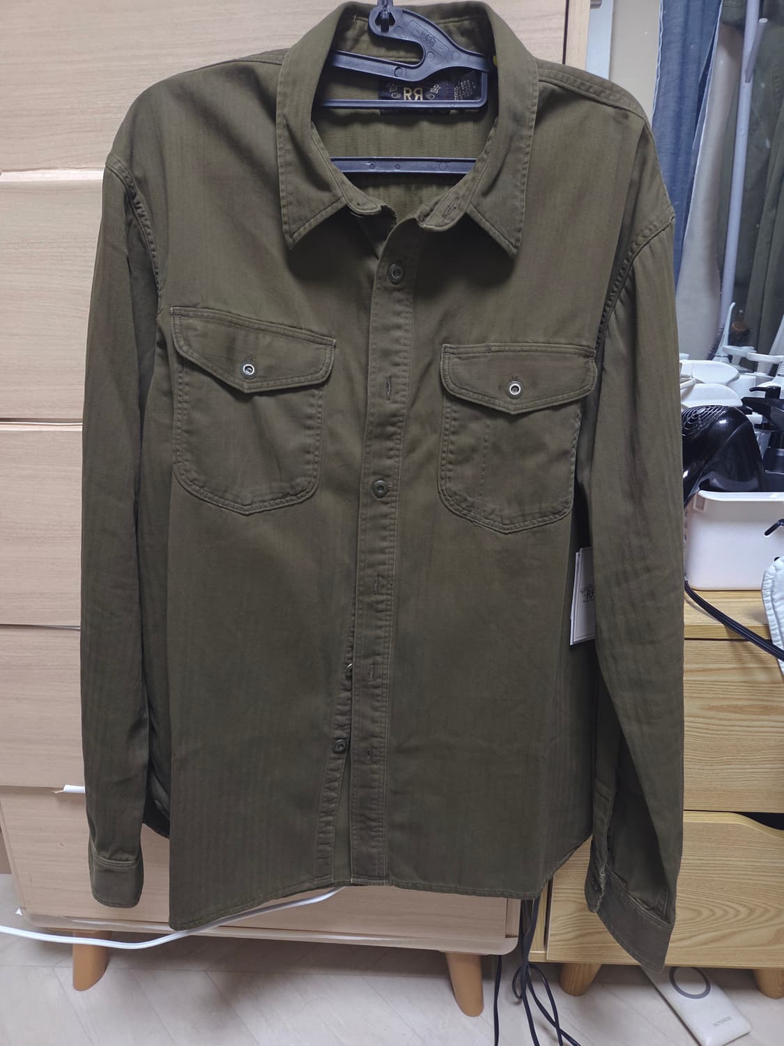 RRL 가먼트 다이 헤링본 트윌 워크셔츠 L 사이즈 새제품 상품이미지2