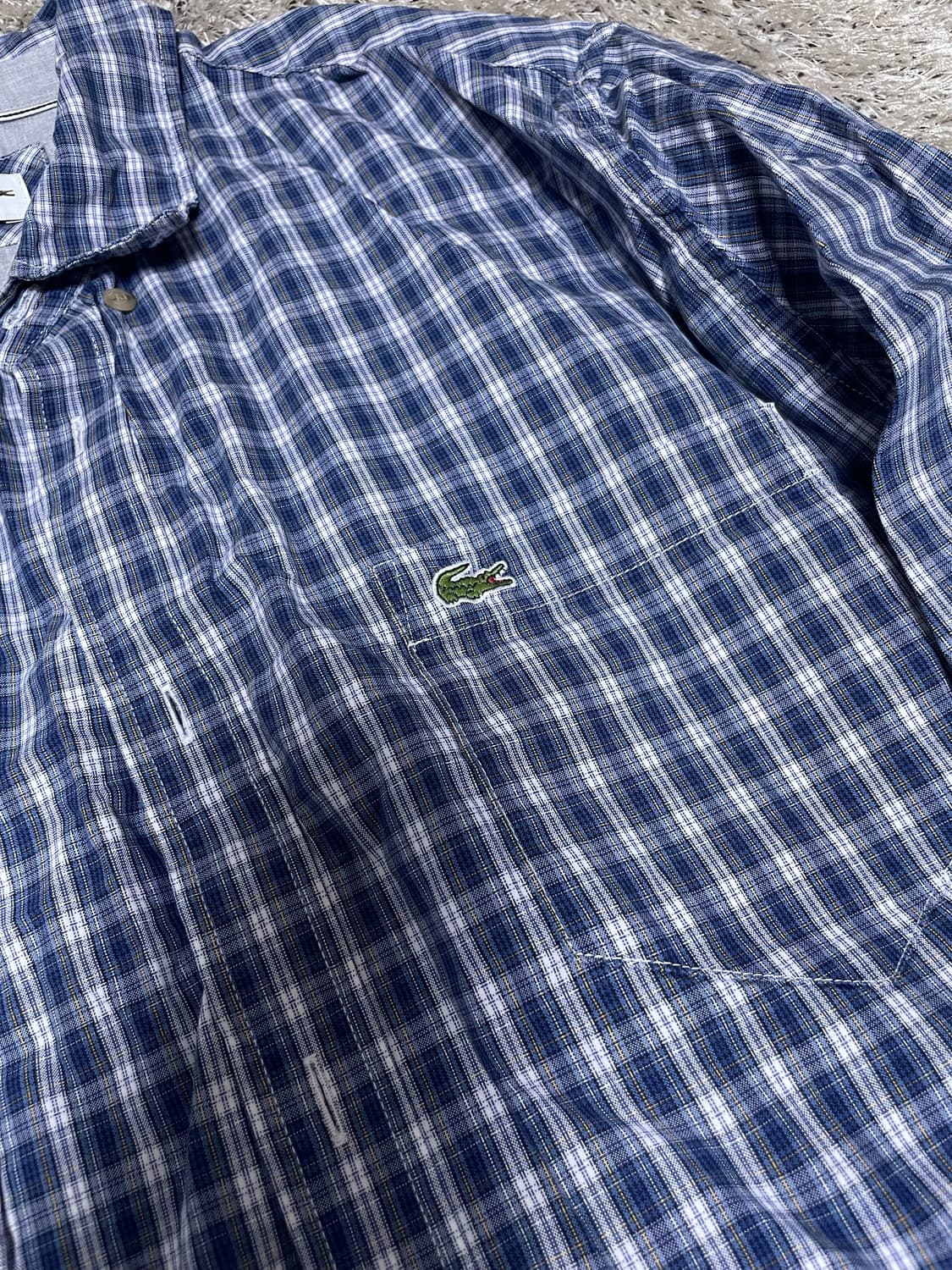 라코스테 체크 긴팔셔츠 사이즈 105 상품이미지2