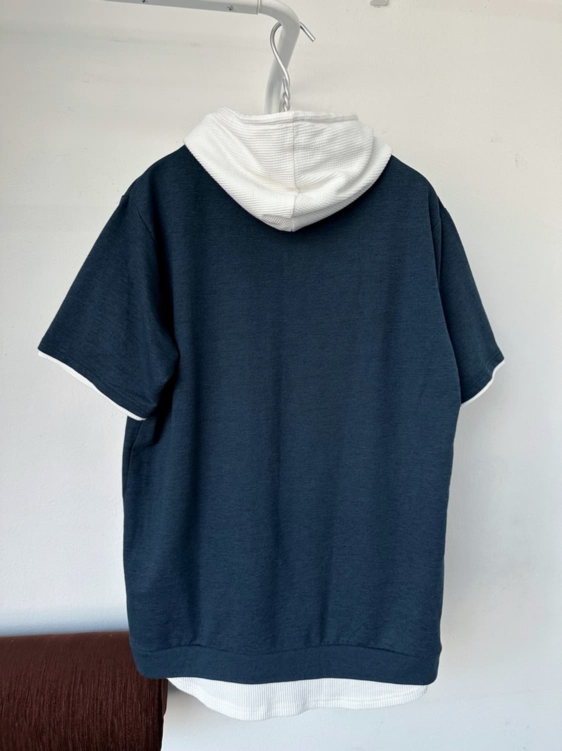 Fake layered hooded H/S tshirt 상품이미지7