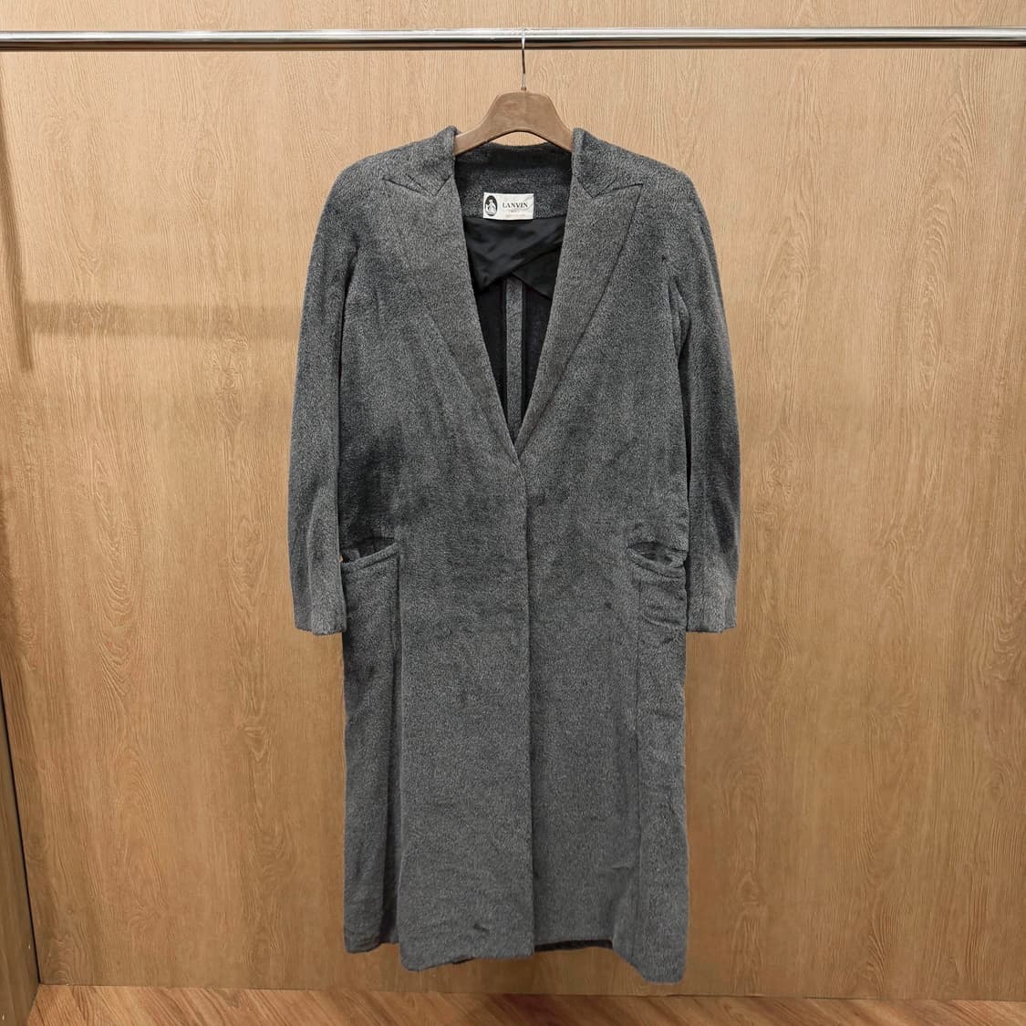 랑방 콜렉션 롱 코트 테일러드 라펠 절개 디테일 레귤러핏 그레이 상품이미지2