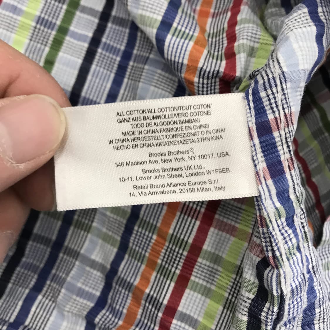 브룩스브라더스 시어서커 멀티체크 반팔셔츠 [L] 상품이미지5